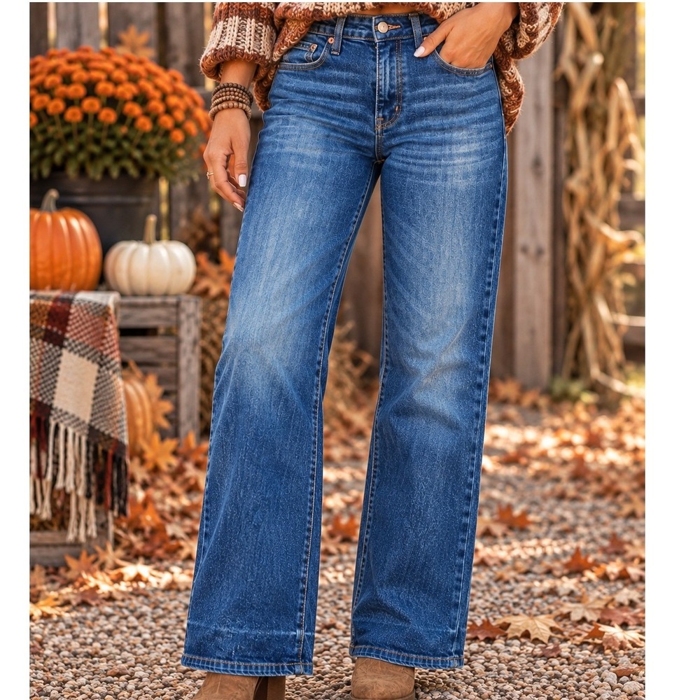 Old Navy OG Loose High Rise Jeans Womens 0 Petite Dark Wash Secret-Smooth Pocket